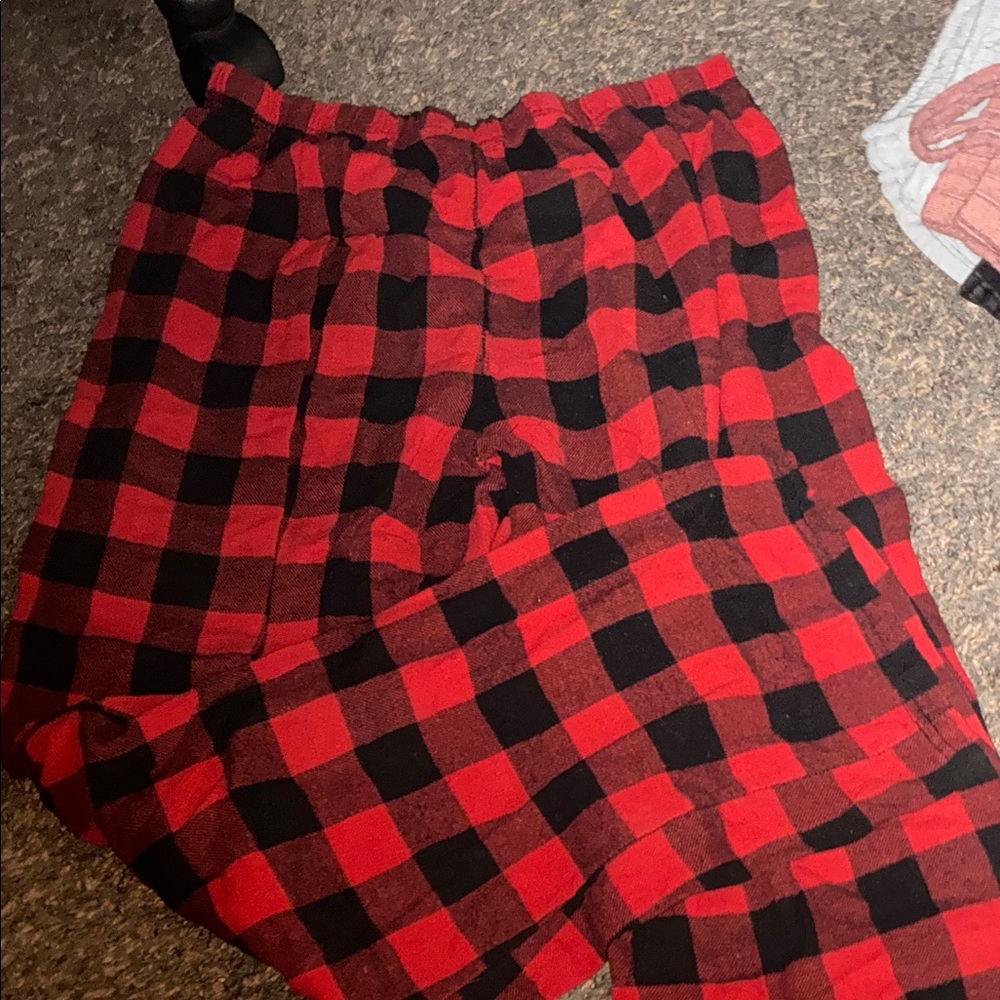 Red and Black Plaid Pajama Pants